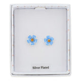 Equilibrium Forget Me Not Silver Plated Dainty Earrings