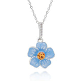 Equilibrium Forget Me Not Silver Plated Dainty Necklace