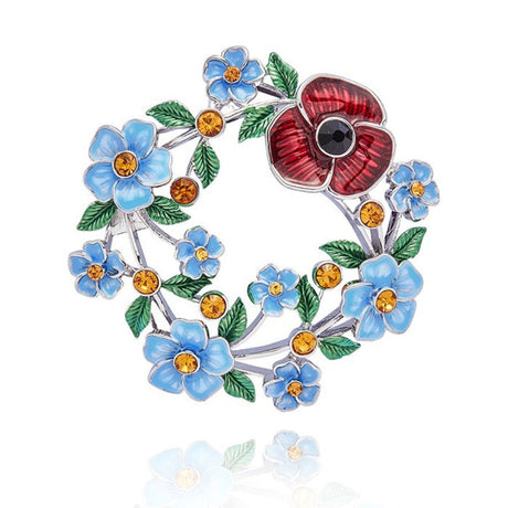 Equilibrium Forget Me Not & Poppy Pretty Brooch