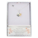 Equilibrium Honey Bee Honey Comb Two Tone Necklace - Old Railway Line Garden Centre