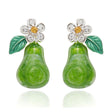 Equilibrium Juicy Gems Sparkle Pear Silver Plated Earrings - Old Railway Line Garden Centre