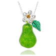Equilibrium Juicy Gems Sparkle Pear Silver Plated Necklace - Old Railway Line Garden Centre