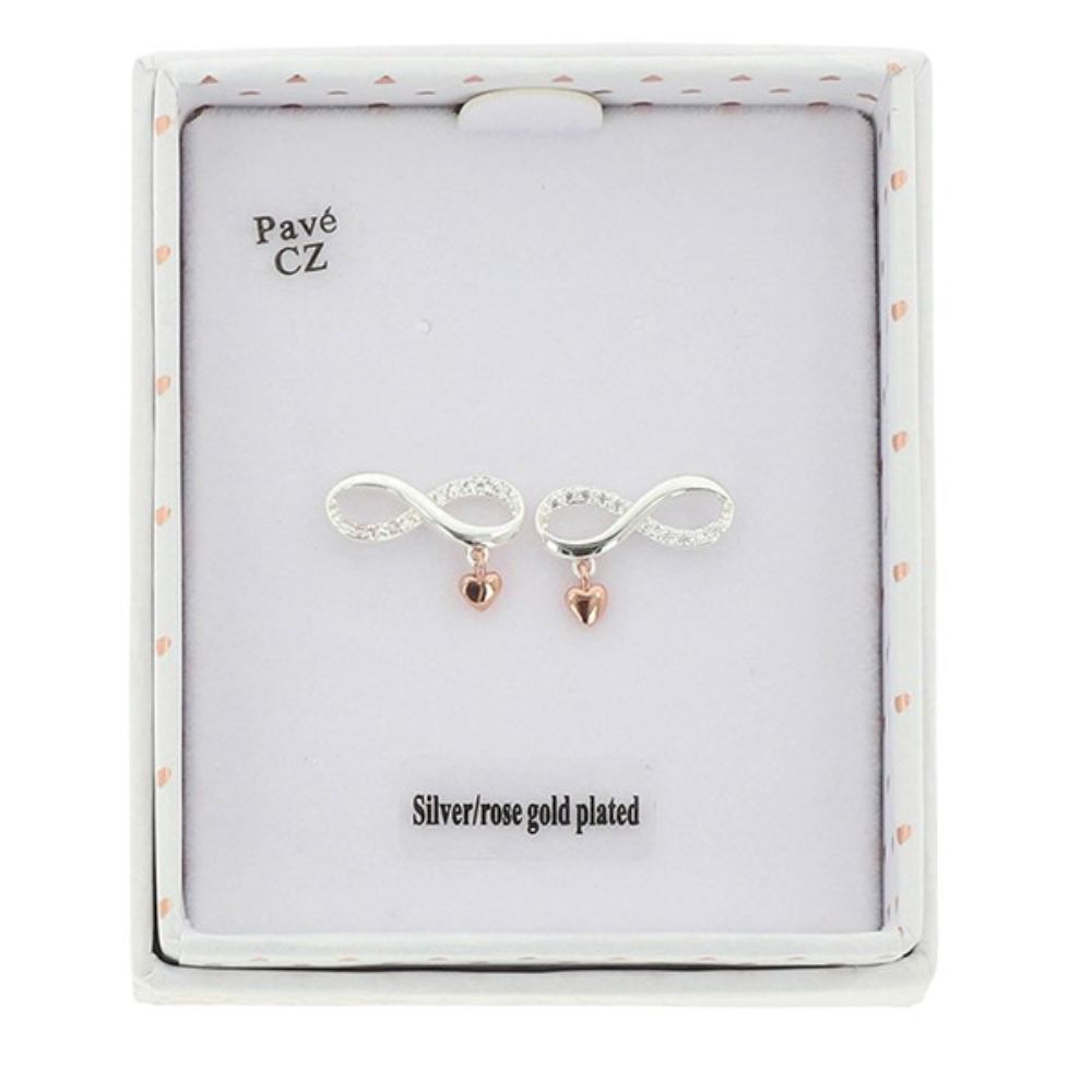 Equilibrium Kiss Two Tone Eternity Stud Earrings