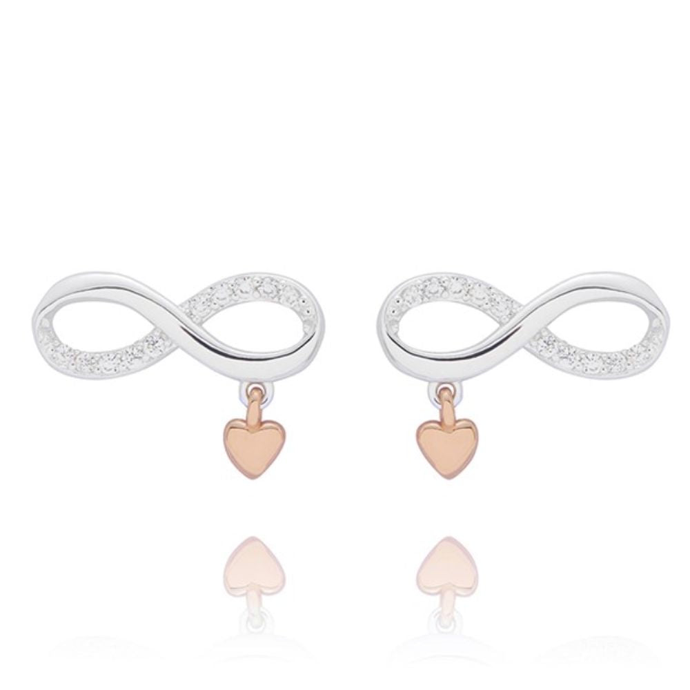 Equilibrium Kiss Two Tone Eternity Stud Earrings