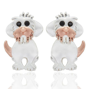 Equilibrium Mans Best Friend Two Tone Earrings - Old Railway Line Garden Centre