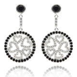 Equilibrium Monochrome Circle of Hearts Silver Plated Earrings