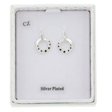 Equilibrium Monochrome Circle Silver Plated Earrings