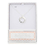 Equilibrium Monochrome Modern Circle Silver Plated Necklace
