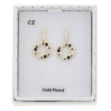 Equilibrium Monochrome Sparkle Heart Gold Plated Earrings