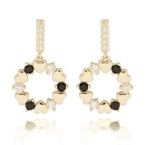 Equilibrium Monochrome Sparkle Heart Gold Plated Earrings