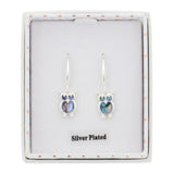 Equilibrium Paua Shell Owl Drop Earrings - Silver