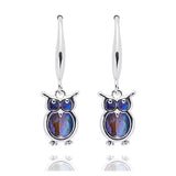 Equilibrium Paua Shell Owl Drop Earrings - Silver - Old Railway Line Garden Centre