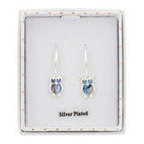 Equilibrium Paua Shell Owl Drop Earrings - Silver - Old Railway Line Garden Centre