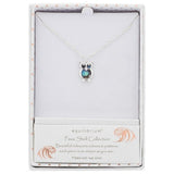 Equilibrium Paua Shell Owl Necklace - Silver - Old Railway Line Garden Centre
