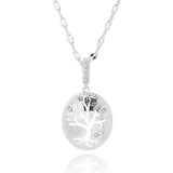 Equilibrium Tree of Life Silhouette Silver Plated Necklace