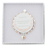 Equilibrium Polished Two Tone Textured Heart Bracelet