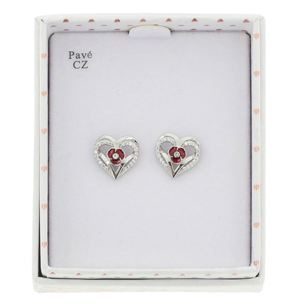 Equilibrium Poppy Double Heart Stud Earrings