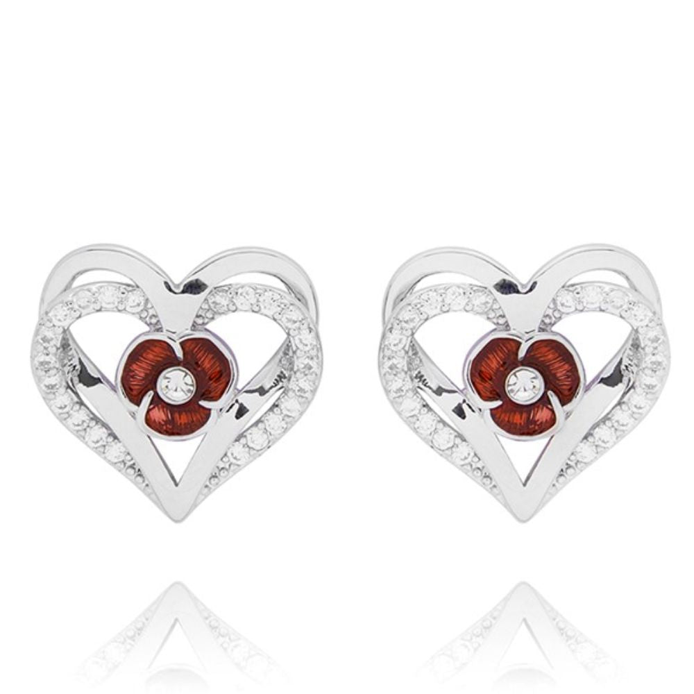 Equilibrium Poppy Double Heart Stud Earrings