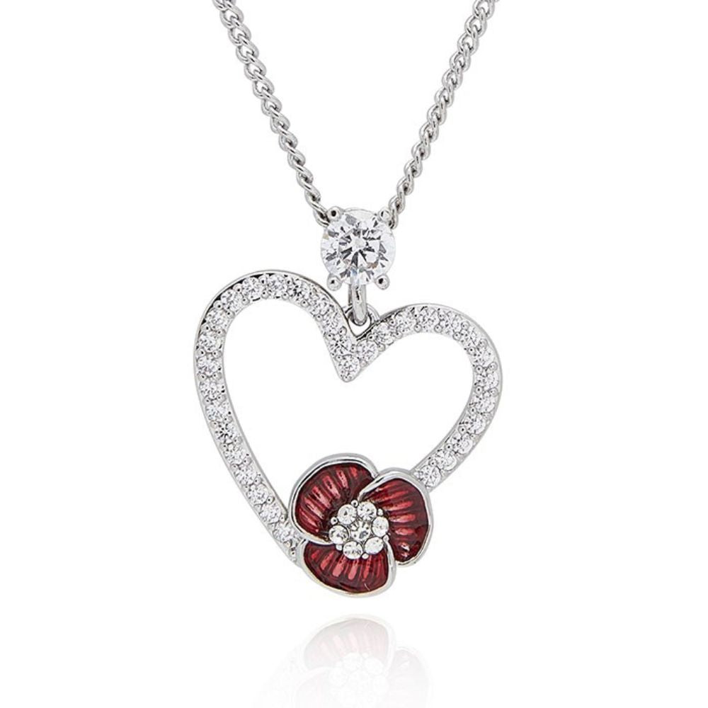 Equilibrium Poppy Sparkle Heart Necklace