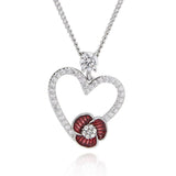 Equilibrium Poppy Sparkle Heart Necklace