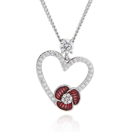 Equilibrium Poppy Sparkle Heart Necklace