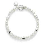 Equilibrium Pretty Pearls & Hearts Silver Plated Bracelet