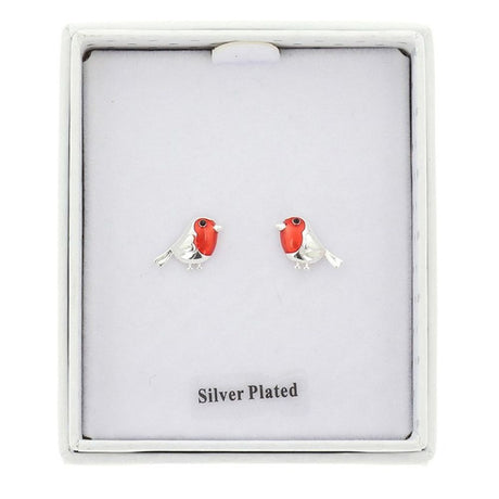 Equilibrium Robins Appear Dainty Silver Plated Earrings