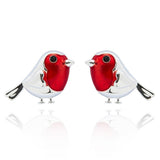 Equilibrium Robins Appear Dainty Silver Plated Earrings