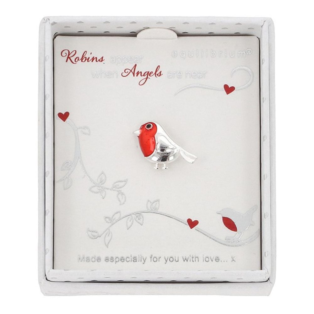 Equilibrium Robins Appear Dainty Silver Plated Pin Brooch