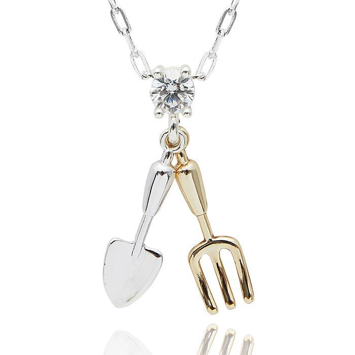Equilibrium Secret Garden Tools Two Tone Necklace - Old Railway Line Garden Centre