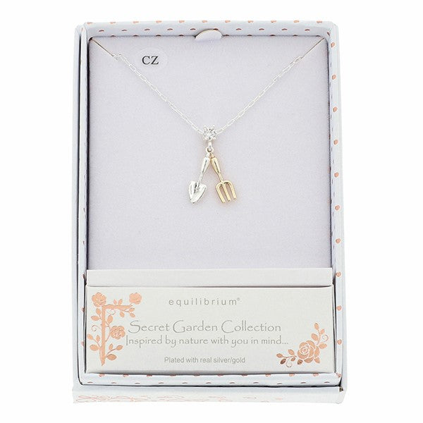 Equilibrium Secret Garden Tools Two Tone Necklace