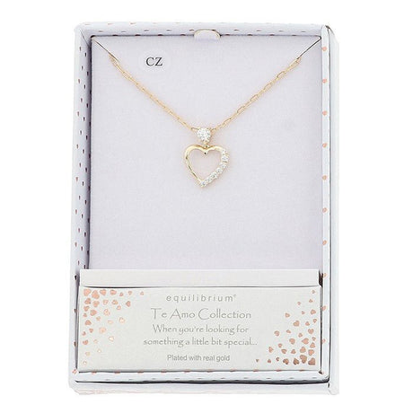 Equilibrium Te Amo Pretty Heart Gold Plated Necklace - Old Railway Line Garden Centre