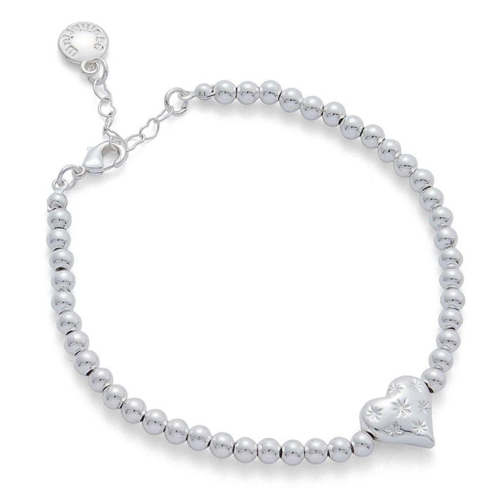 Equilibrium Te Amo Starstruck Heart Silver Plated Bracelet - Old Railway Line Garden Centre