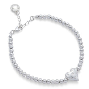 Equilibrium Te Amo Starstruck Heart Silver Plated Bracelet - Old Railway Line Garden Centre