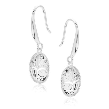 Equilibrium Tree of Life Silhouette Silver Plated Earrings