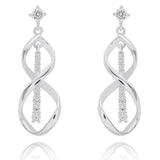 Equilibrium Twisted Bliss Chic Line Swirl Silver Plated Earrings
