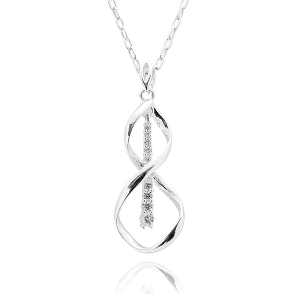 Equilibrium Twisted Bliss Chic Line Swirl Silver Plated Necklace