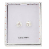 Equilibrium Twisted Bliss Glam Knot Silver Plated Earrings