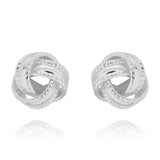 Equilibrium Twisted Bliss Glam Knot Silver Plated Earrings