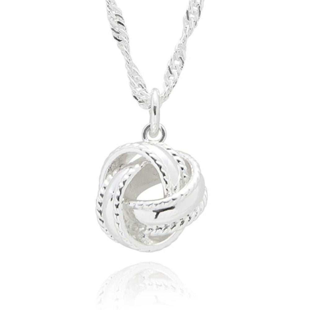 Equilibrium Twisted Bliss Glam Knot Silver Plated Necklace