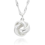 Equilibrium Twisted Bliss Glam Knot Silver Plated Necklace