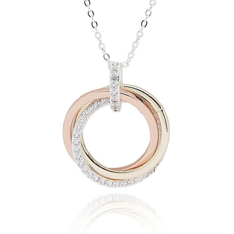 Equilibrium Twisted Bliss Three Tone Circles Necklace