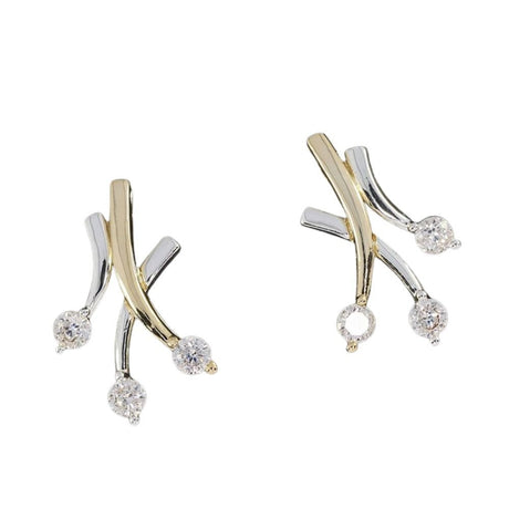 Equilibrium Two Tone Pure Elegance Stud Earring - Silver - Old Railway Line Garden Centre