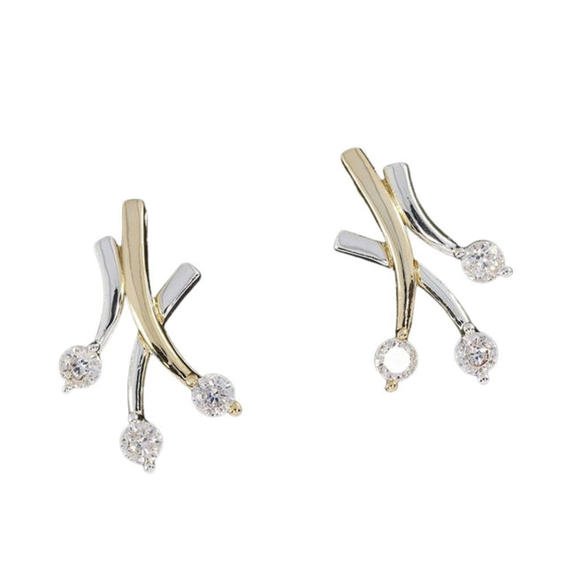 Equilibrium Two Tone Pure Elegance Stud Earring - Silver - Old Railway Line Garden Centre