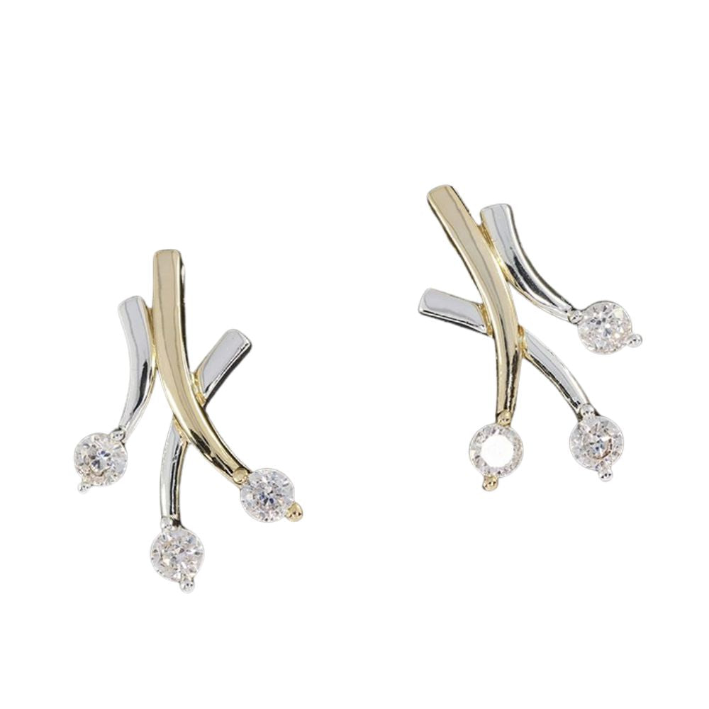 Equilibrium Two Tone Pure Elegance Stud Earring - Silver