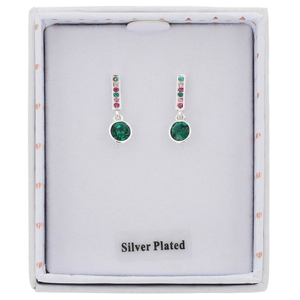 Equilibrium Vibrant Glam Rox Drop Earrings - Silver