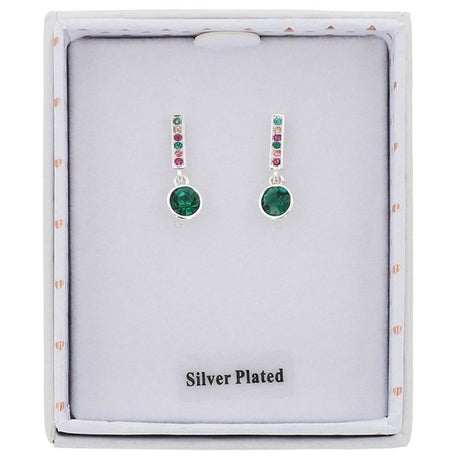 Equilibrium Vibrant Glam Rox Drop Earrings - Silver