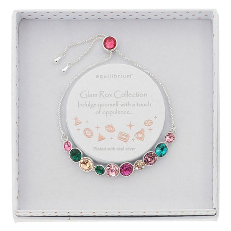 Equilibrium Vibrant Glam Rox Friendship Bracelet - Silver