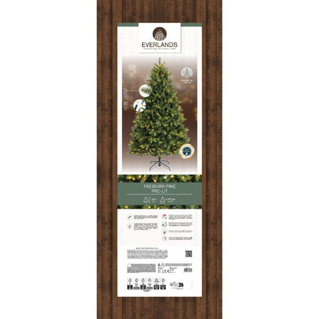 Everlands 1.8m (6ft) Freiburg Pine Pre-Lit Artificial Christmas Tree