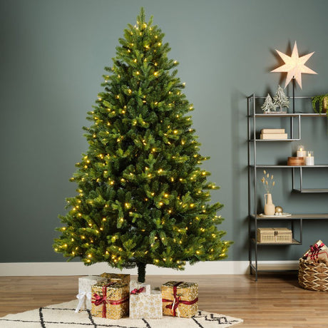 Everlands 1.8m (6ft) Freiburg Pine Pre-Lit Artificial Christmas Tree